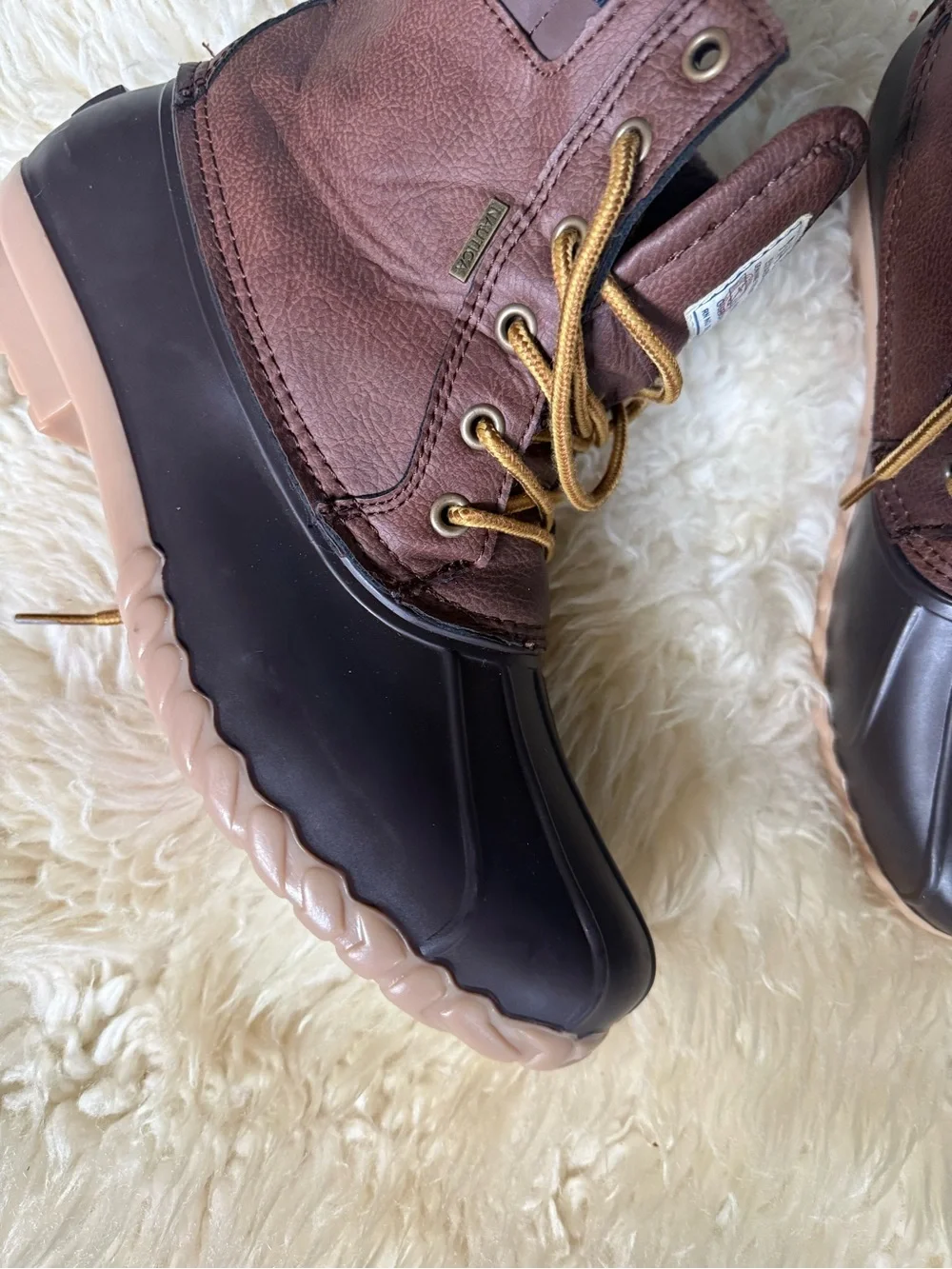 NEW Nautica Men 10 Channing leather cold weather Warm Waterproof Duck Boots shoe